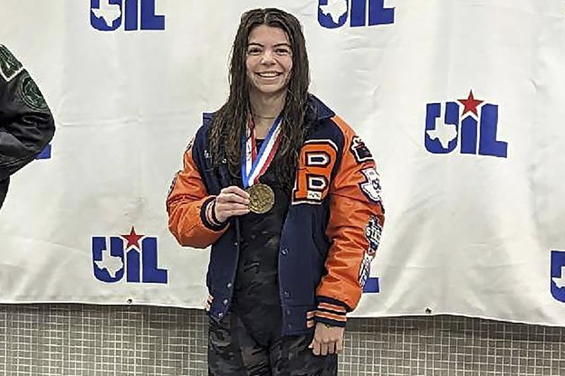 Bridgeland High School senior Emma Kinsey placed third overall in the 100-yard butterfly.